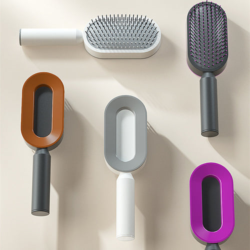 One-Key Self Cleaning Anti-Static Hair Brush for Women's Hair Airbag Scalp Massage Comb